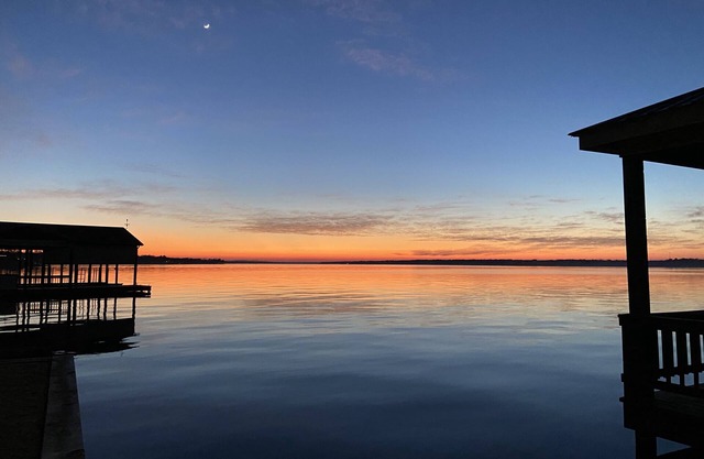 Amazing sunsets at a lake front luxury home.