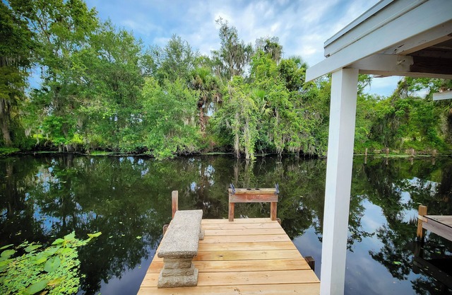 Astor Serene Riverfront Retreat with 2 boat slips and a dock