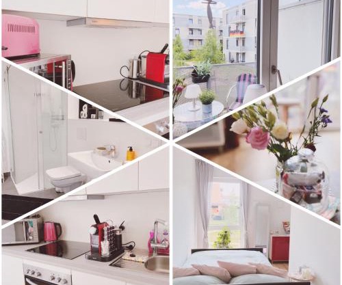 Aviator Apartment am Airport Berlin Flughafen BER Schönefeld Fahrstuhl Küche