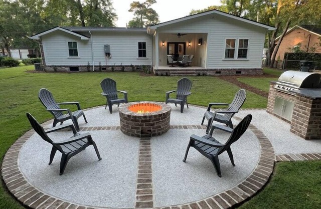 Backyard Oasis with Fire Pit