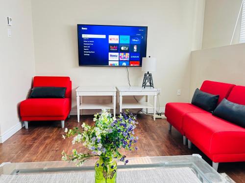 Basement unit with 2 bedrooms, bath and living area