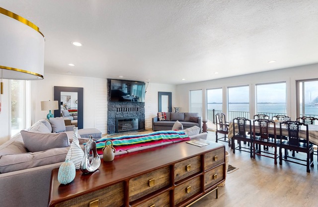 Bayview home w/a deck overlooking the locally famous Ghost Hole fishing spot