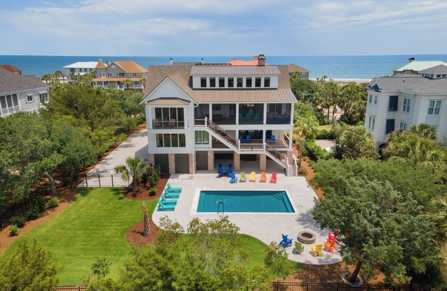 Beautiful 9-Bedroom Coastal Retreat Second-Row, Ocean Views with Private Pool!