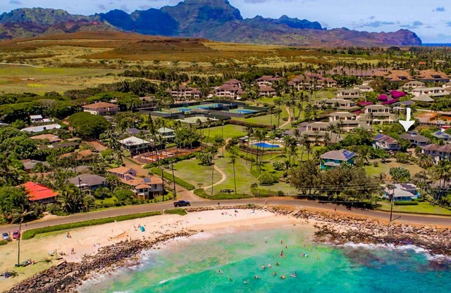 Beautiful ocean view Poipu 7 brs for 17! 60 yards to Beach!