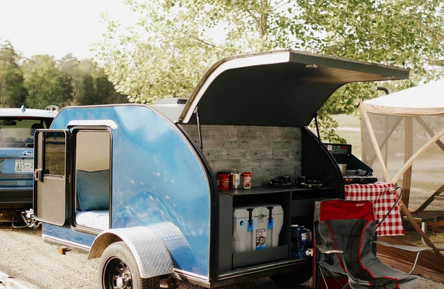 "Blue Voyager" Cute and Comfy Teardrop Trailer