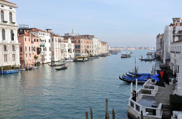 Breathtaking view on the Grand Canal and Guggenheim's garden