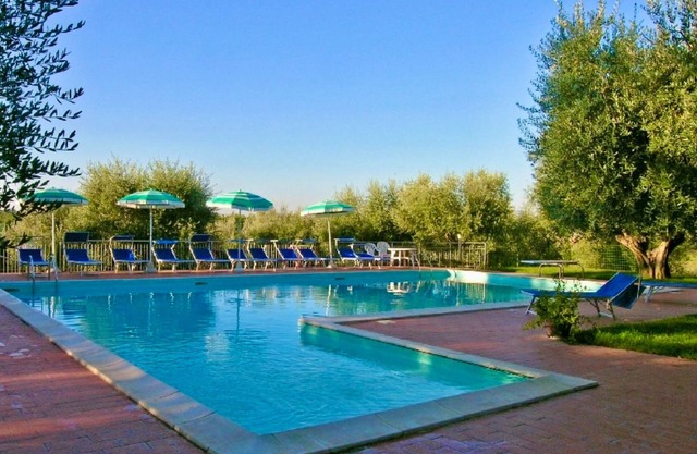 Broom apt with shared pool, Castiglione del Lago, Italy