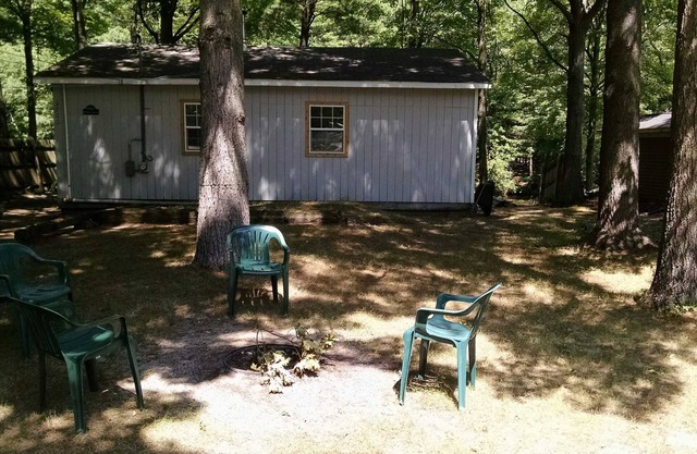 Cabin on Silver Lake Channel. With Canoe and row boat.