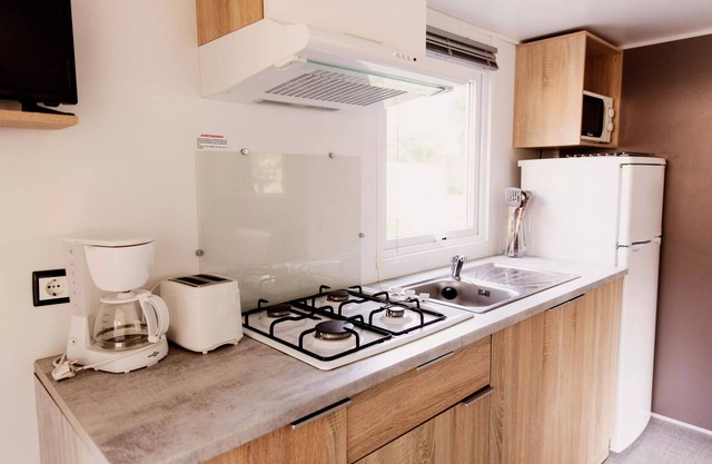 Camping Le Paradis * - Bamboo Mobile Home 3 Rooms 4 People + TV