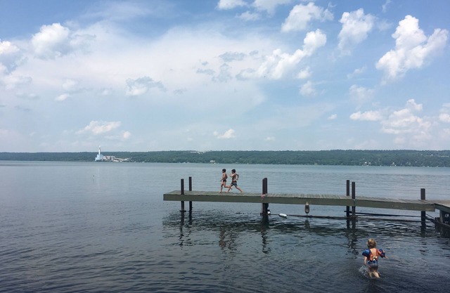 Cayuga Lake waterfront property sleeps 85+ on 4 acres!