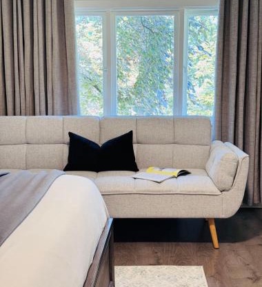 Charming Queen Bedroom with Bathroom Vancouver West