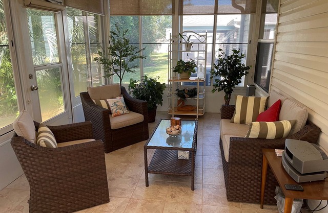 Charming Retreat with Lanai & Preserve Views, Golf Cart Included!