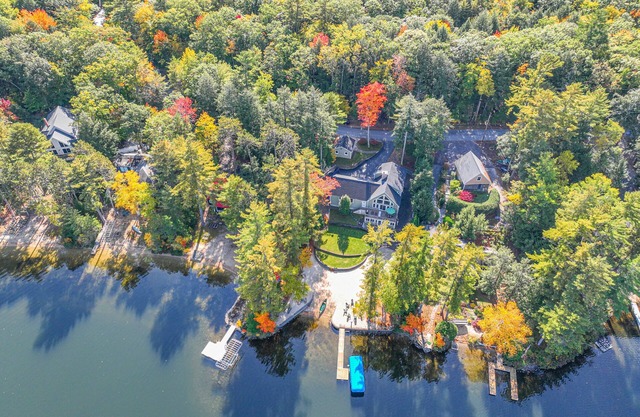 Contemporary lake escape with hot tub, swim dock, firepit, & Ping-Pong