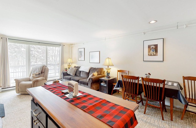 Convenient condo w/mountain view, fireplace, near lift, ski locker, 1st floor