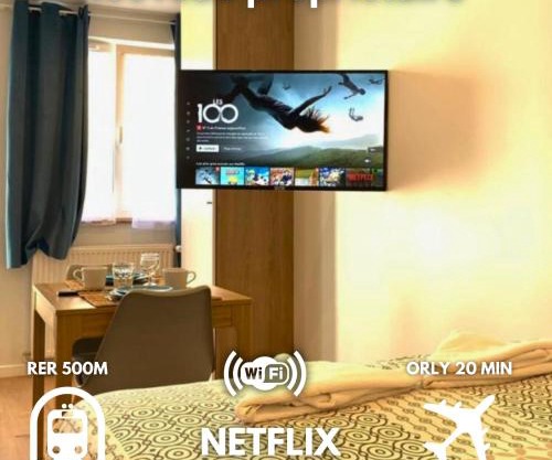 Cosy studio M1 RER BC500m Orly 20 min Netflix