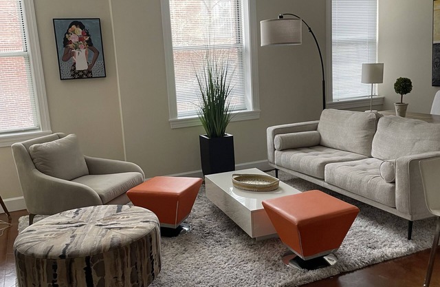 Cozy and modern apartment nestled along the tree lined streets of Georgetown.