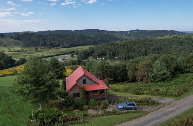 Cozy cabin, kid & pet friendly, mountain views, River access, kayak, near Boone