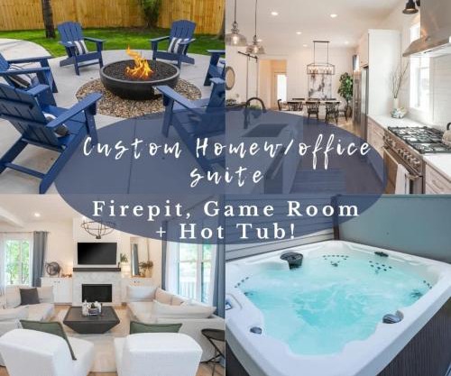 Custom Home Office Suite Game Room & Fire pit