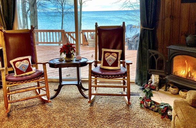 Direct lakefront cottage with incredibly natural, beautiful, and peaceful setting.