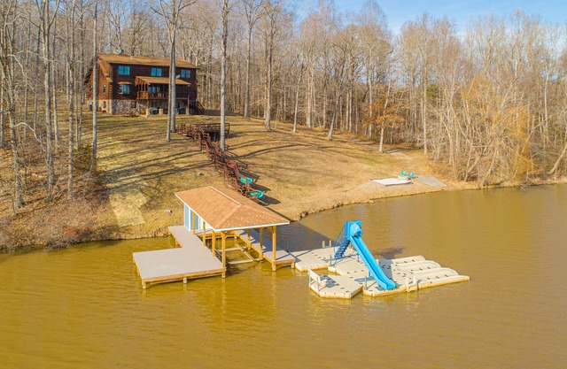 Dog-friendly lakefront cabin on three acres with lake views & two kitchens