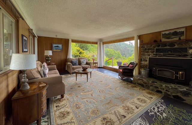Dog-friendly, waterfront home with ocean views, private hot tub & deck