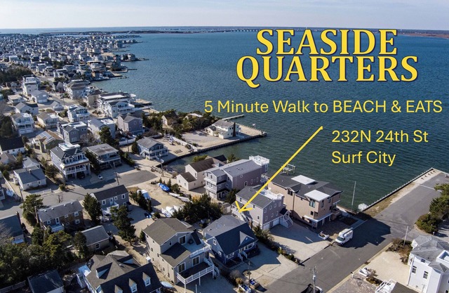 EZ WALK 2 BEACH & EATS 2 OFF BAY BIKES BADGES FIREPIT GAME ROOM TOWELS & LINENS!