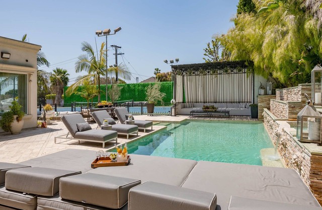 Family Vacation Dream: Privately Gated Mansion Tennis Court and Walk to Rodeo Dr