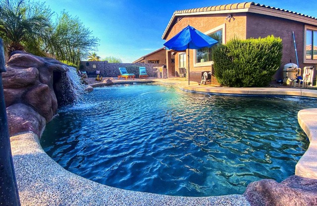Fire Pit, Covered Patio Stylish Goodyear Refuge