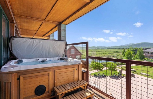 Fireplace & Private Hot Tub | Private Balcony + Views | Clean + Spacious