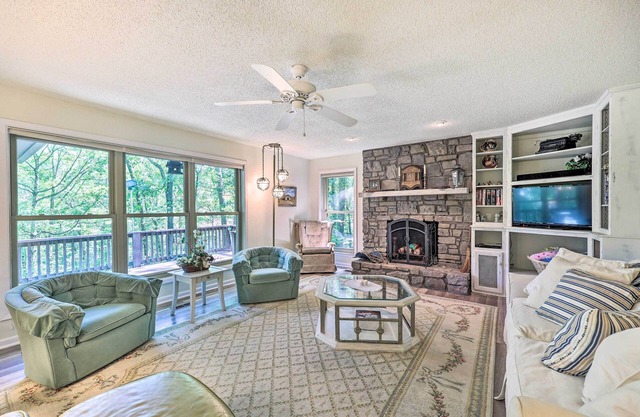 Furnished Deck w/Views: Hot Springs Cottage
