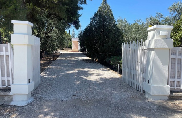 Guest house located on private olive orchard estate surounded by olive trees.