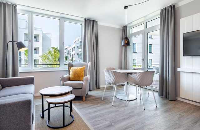 High-quality, modern apartment with loggia and spacious SPA area in the building