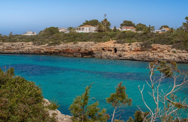 Holiday Apartment "Menorca Blue" with Shared Pool, Private Terrace & A/C