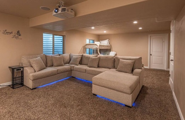 Home Theater in South Jordan's Cozy Basement Unit