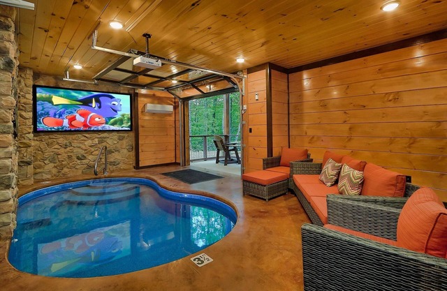 Incredible Cabin with Private Indoor Pool, Theater, Views and Outdoor Living