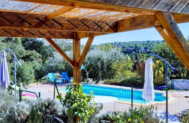 Independent furnished 62m2 quiet in Lorgues + pool between sea and lake, animals