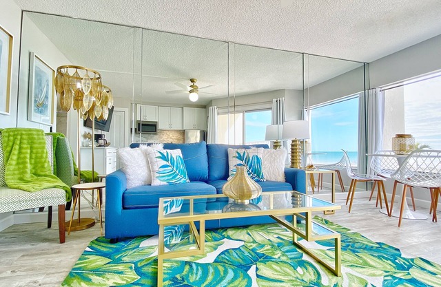 Inviting Gulf-front condo with pool, beach access, private balcony & central AC