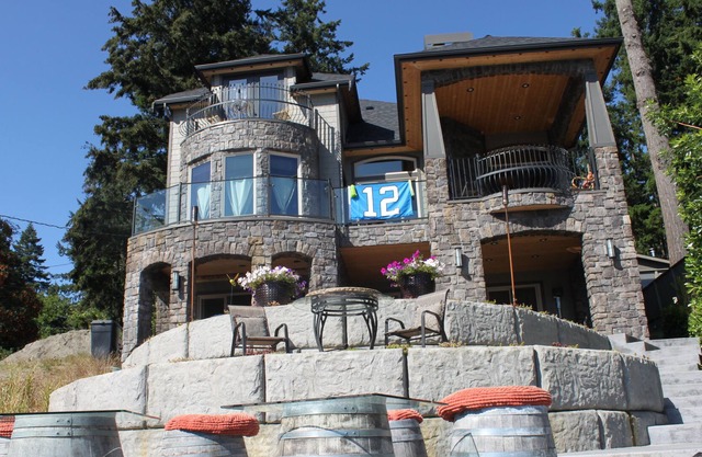 Lake Front Castle Style Custom Home Partial Lake View Balcony Suite