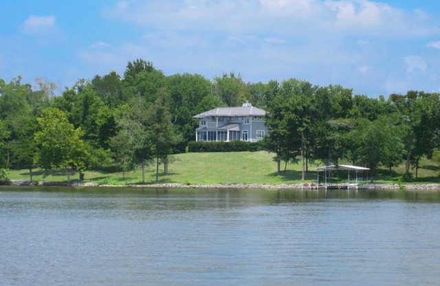 Lakefront 180 degree Panoramic View: gentle sloping land, private dock