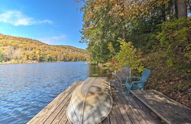 Lakefront Berkshires Retreat with Deck, Dock and Boat!