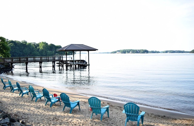 Lakefront with Spectacular Views & Sandy "Kid Friendly" Beach in best location.