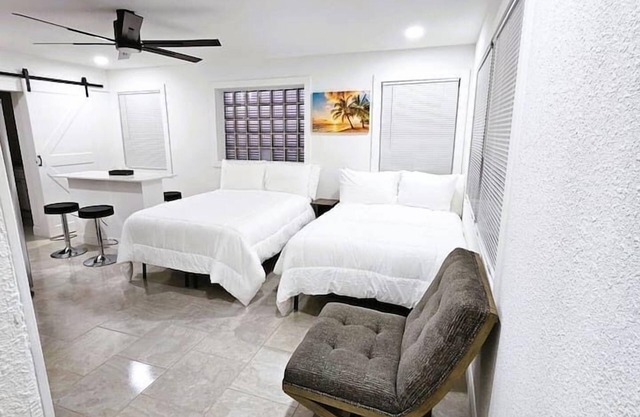 Large 2 bedroom with Oceanview across from Beach!