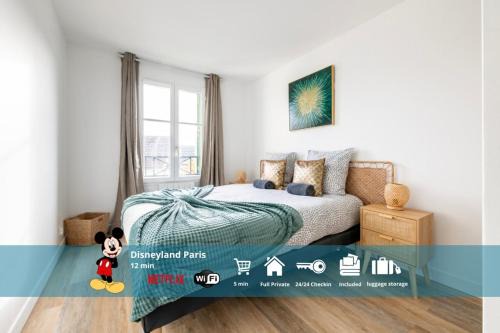 Le Mana, 7 pers 2 chambres 12min Disneyland Paris