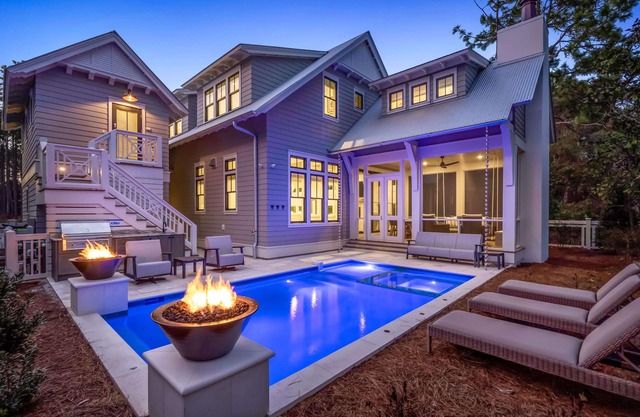 Loaded Luxe Home with Pool and Carriage House, 3 Minutes to Camp WaterColor
