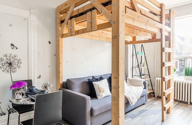Loft Bed Sun-Filled High Ceiling Boutique Studio Downtown