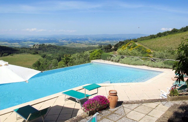 Lovely apartment in villa with pool, WIFI, TV, patio, pets allowed, panoramic view and parking