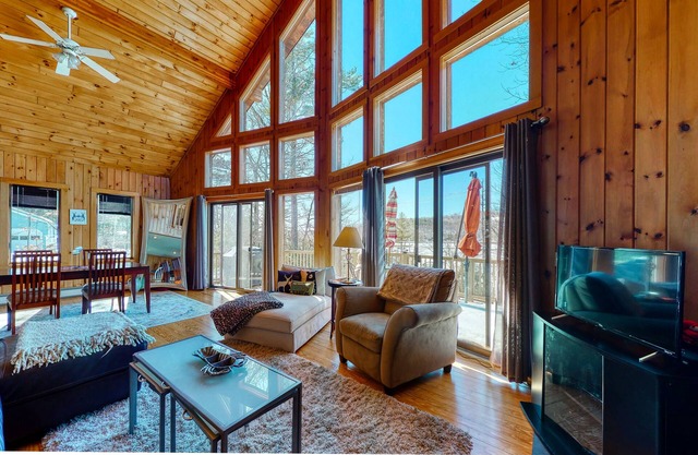 Lovely home on Crystal Lake with private dock, lake views, deck, & grill