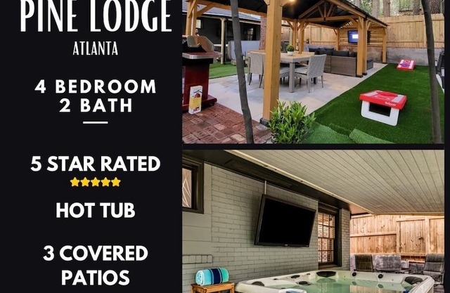LUX Piedmont Park Oasis 4 Bed, 2 Bath | Hot Tub | Covered Patio | Outdoor TV