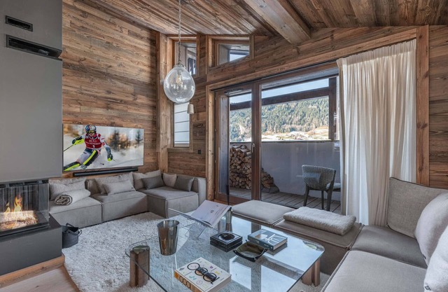 Luxury Chalet in Megève with Wellness Center, Sauna, Gym, and Home Cinema