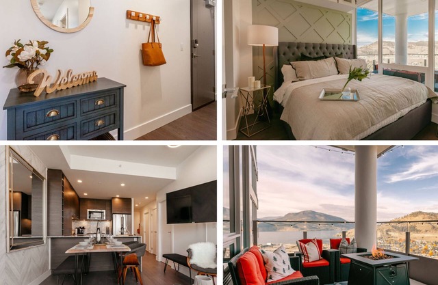 LUXURY FURNISHED CONDO WITH VIEWS 1 BED & DEN! DT KELOWNA